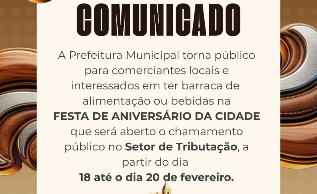 EDITAL ABERTO PARA CREDENCIAMENTO DE BARRACAS