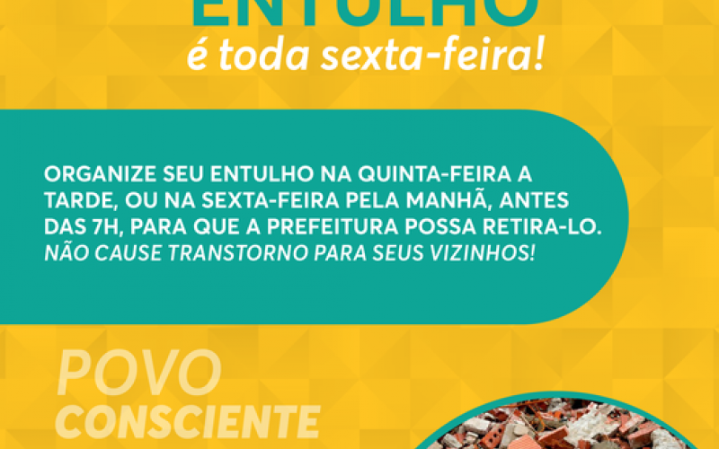  DIA DE RETIRAR ENTULHO