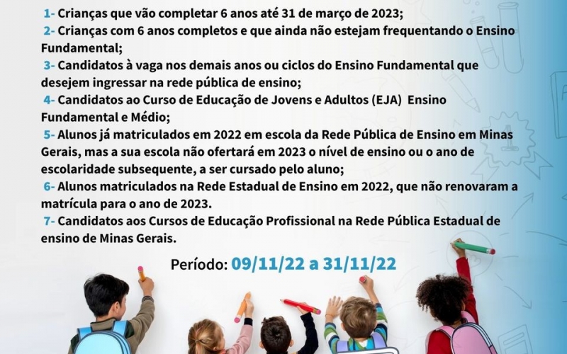  ESTÁ NA HORA DE FAZER O CADASTRO ESCOLAR!