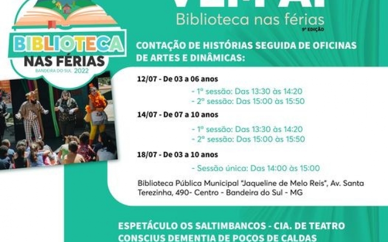  ATENÇÃO! “BIBLIOTECA NAS FÉRIAS” ESTÁ DE VOLTA - 9ª EDIÇÃO 