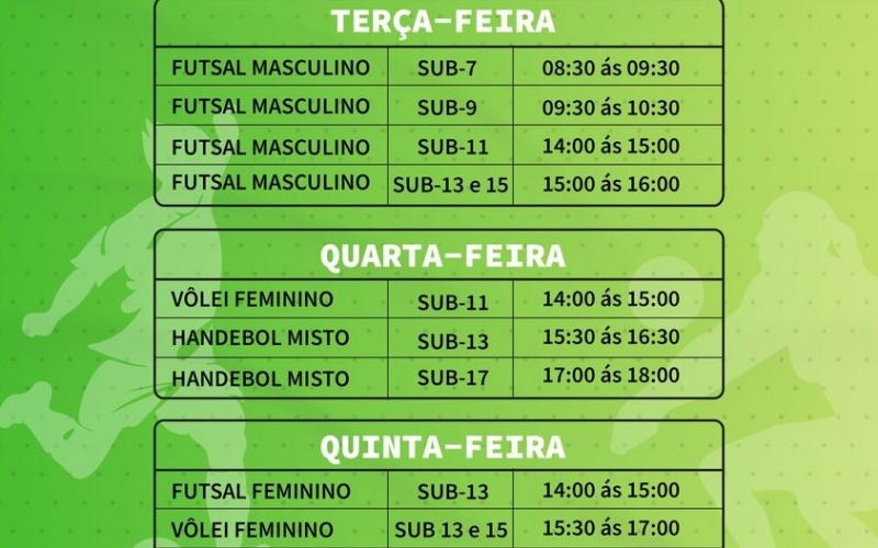 TREINOS DE FÉRIAS 