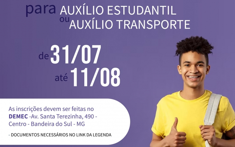 Cadastro para auxilio Estudantil
