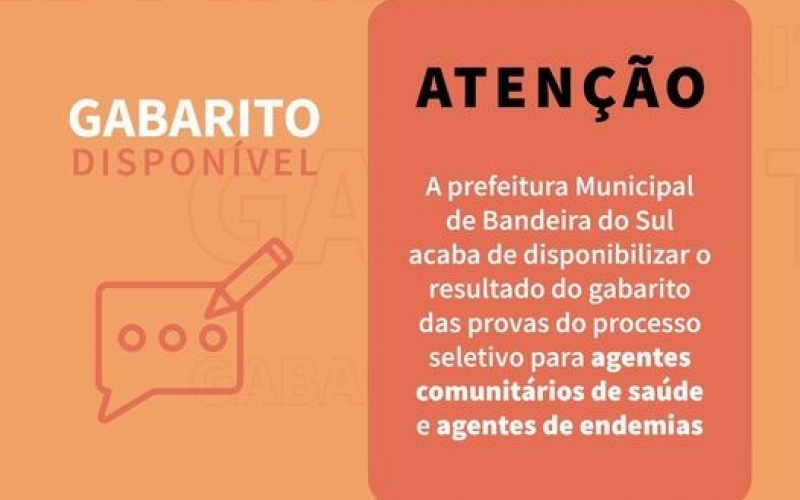 RESULTADO GABARITO DA PROVA DO PROCESSO SELETIVO 