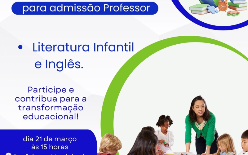 VAGAS ABERTAS NA EDUCAÇÃO! 