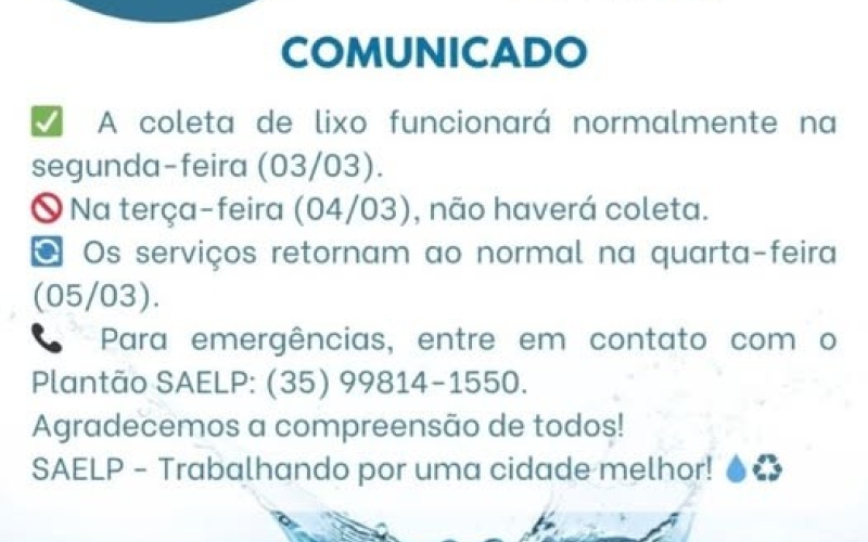 Abastecimento de água SAELP