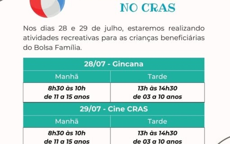 Colônia de Férias no CRAS! 