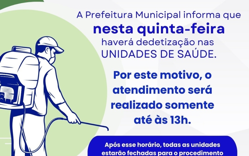 Dedetização nesta Quinta-feira