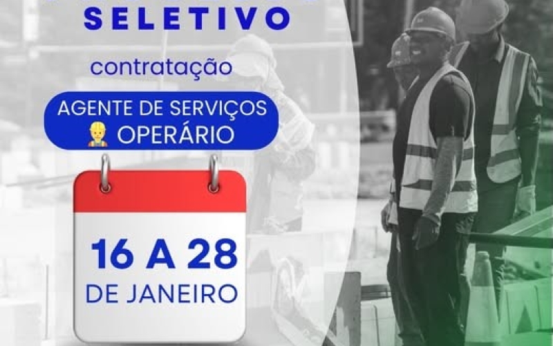 Processo seletivo para operário!