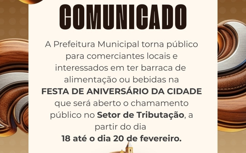 EDITAL ABERTO PARA CREDENCIAMENTO DE BARRACAS